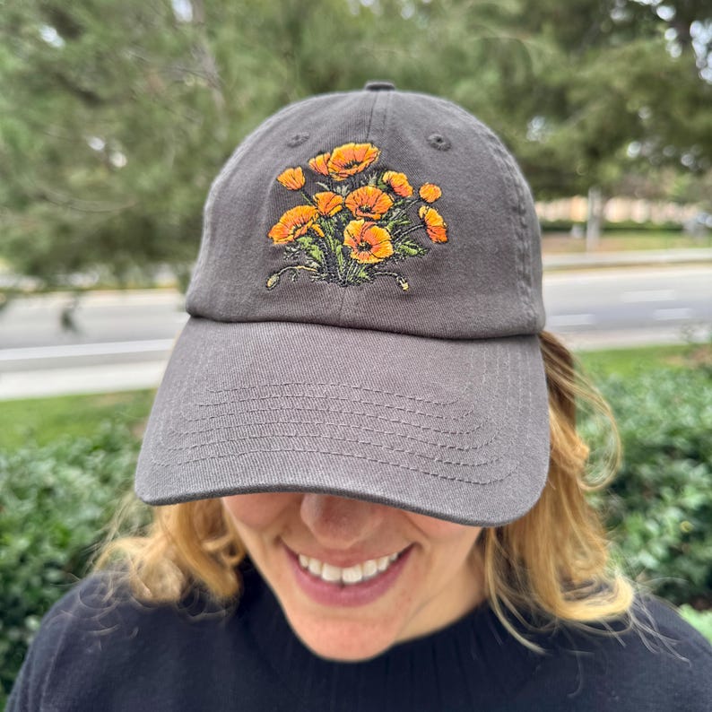 California Poppy Embroidered Hat - view 3